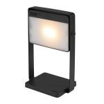 Nordlux Tischlampe Saulio Aluminium Schwarz 3.5W 200lm - 830 Warmweiß | IP44 - 3-Stufen Dimmbar - Solar