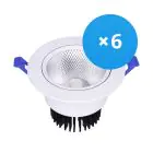 Mehrfachpackung 6x LED Downlight Rund Schwenkbar 12W 960lm 60D - 930 Warmweiß | 110mm - Ausschnitt 90mm - UGR 